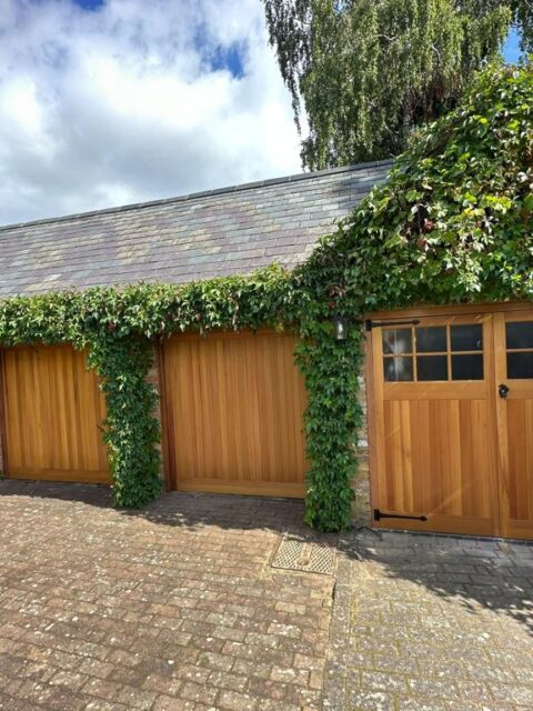 Matching timber garage doors – outside